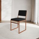 Ver imagem 2 de Kit 2 Cadeiras Industrial Isa Veludo Base Cobre para Mesa Sala Jantar Cozinha Decor - Cobre/preto