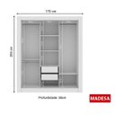 Ver imagem 4 de Guarda-Roupa Casal com Espelho 3 Portas de Correr Master Madesa