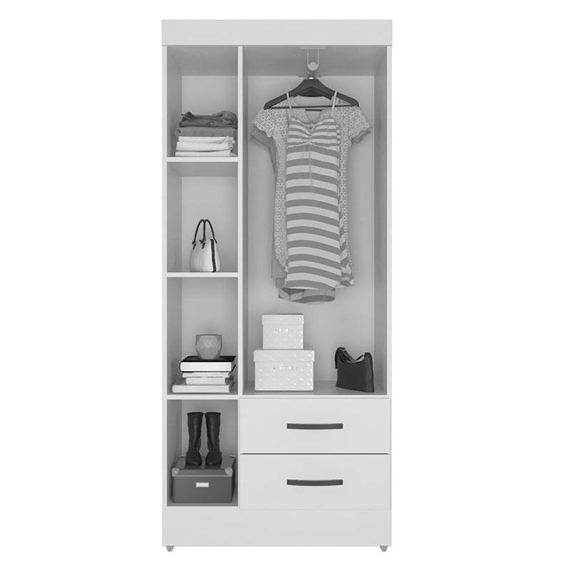 Guarda Roupa Solteiro Lite 3 Portas Nature Off White - Móveis Leão - 4