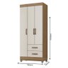 Guarda Roupa Solteiro Lite 3 Portas Nature Off White - Móveis Leão - 2
