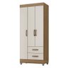 Guarda Roupa Solteiro Lite 3 Portas Nature Off White - Móveis Leão - 1