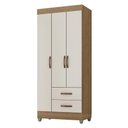 Ver imagem 1 de Guarda Roupa Solteiro Lite 3 Portas Nature Off White - Móveis Leão