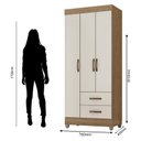 Ver imagem 3 de Guarda Roupa Solteiro Lite 3 Portas Nature Off White - Móveis Leão