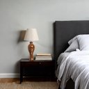 Ver imagem 2 de Abajur Pequeno de Quarto Califórnia Marrom Petra com Cúpula 52x25 Cm