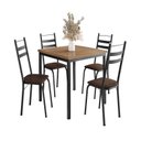 Ver imagem 2 de Conjunto Sala de Jantar Mesa Quadrada 90cm Tampo BP com 4 Cadeiras Adriana Preto/Imbuia/Demolição