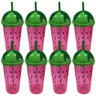 Kit Com 12 Copo Decorativo Com Canudo Melancia 550ml - 1