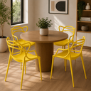 Ver imagem 4 de Kit 2 Cadeiras Allegra Design Moderno em Polipropileno - Amarela