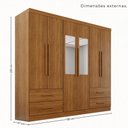 Ver imagem 4 de Guarda-Roupa Casal Modulado Canto com Espelho 11 Portas 4 Gavetas Multimóveis Cinamomo