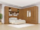 Ver imagem 1 de Guarda-Roupa Casal Modulado Canto com Espelho 11 Portas 4 Gavetas Multimóveis Cinamomo