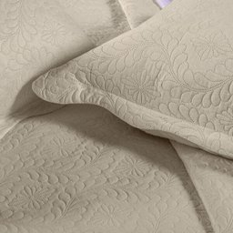 Kit Colcha de Solteiro Elegance Lisa - Bege Claro - 3