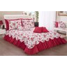Kit Colcha Cobreleito Belize casal queen 06 pçs floral vermelho - 1