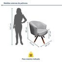 Ver imagem 3 de Poltrona Giratória Linho Premium Base Madeira Maciça Juliana