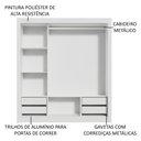 Ver imagem 6 de Guarda-Roupa Casal Madesa Lyon Plus 3 Portas de Correr 4 Gavetas Branco Cor:Branco