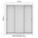 Ver imagem 4 de Guarda-Roupa Casal Madesa Lyon Plus 3 Portas de Correr 4 Gavetas Branco Cor:Branco