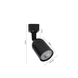 Kit 6 Spot Trilho Direcionavel LED 7W Branco Quente 3000K Preto Cozinha Zan40 - 4 Kit 6 Spot Trilho Direcionavel LED 7W Branco Quente 3000K Preto Cozinha Zan40 - 4