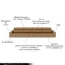 Sofá Retrátil 8 Lugares 524cm 4 Módulos Nero com USB Couro Caramelo G52 - Gran Belo - 4