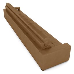 Sofá Retrátil 8 Lugares 524cm 4 Módulos Nero com USB Couro Caramelo G52 - Gran Belo - 8