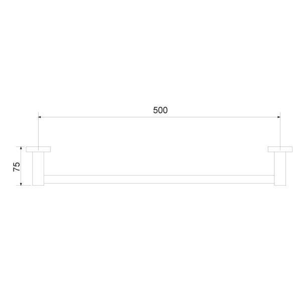 Toalheiro Fixação Dupla de Parede 50cm Linear 2030 C34 Meber Metais - 2