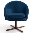 Ver imagem 6 de Kit 2 Poltronas Giratórias Base Xis Madeira Azul Marinho