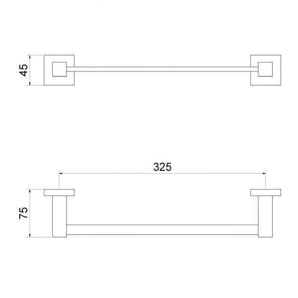 Toalheiro Linear Simples Fixação de Parede C34 Meber Metais - 2