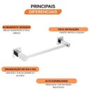 Ver imagem 5 de Toalheiro Linear Simples Fixação de Parede C34 Meber Metais Cromado