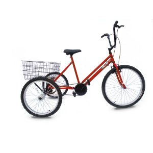 Triciclo Aro 26 - Super Luxo - 6 Opções de Cores - Vermelho