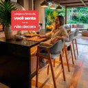 Ver imagem 5 de Kit 4 Banqueta Alta de Madeira Amêndoa Noah com Encosto Estofado Linho Cinza - Arkell