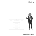 Ver imagem 5 de Cômoda de 7 Gavetas 2 Portas Fontana Cinamomo Móveis Albatroz