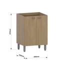 Ver imagem 4 de Balcão de Cozinha sem Tampo 60cm 2 Portas Classic Luciane Móveis