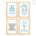 Ver imagem 1 de Quadros Decorativos Infantil Elefantinho Baby no Balão:Pinus
