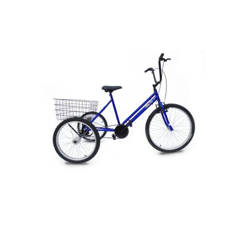 Triciclo Aro 26 - Super Luxo - 6 Opções de Cores - Azul