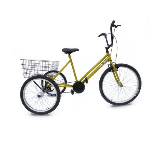 Triciclo Aro 26 - Super Luxo - 6 Opções de Cores - Amarelo