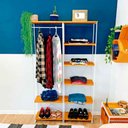 Ver imagem 1 de Armário Arara Closet Completo Modular Slim Carvalho e Branco