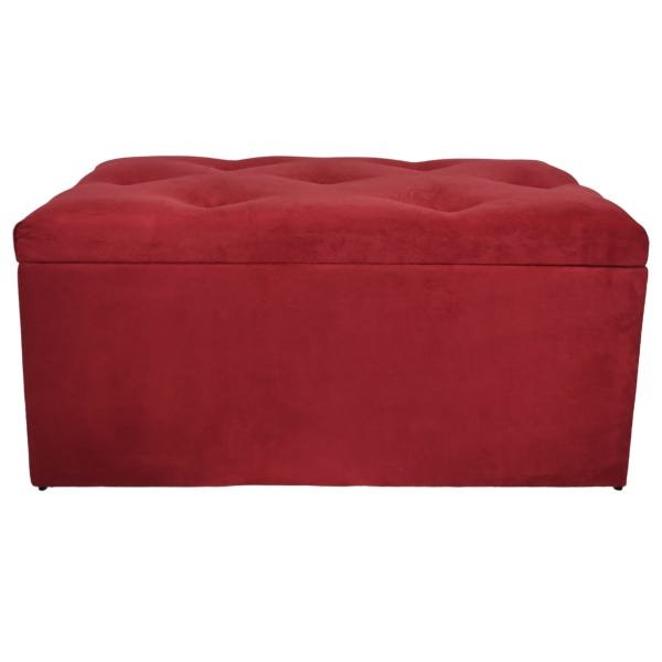 Puff Baú Suede Decorativo Organizador Porta Objetos Detroit 90x45x45 - 1