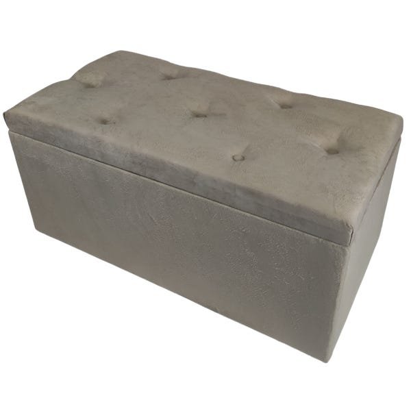 Puff Baú Suede Decorativo Organizador Porta Objetos Detroit 90x45x45 - 5