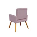 Ver imagem 4 de Poltrona Cadeira Decorativa c/ Costas Vazadas Camila Pés Palito Veludo Rose - LM DECOR