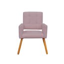 Ver imagem 2 de Poltrona Cadeira Decorativa c/ Costas Vazadas Camila Pés Palito Veludo Rose - LM DECOR