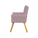 Ver imagem 3 de Poltrona Cadeira Decorativa c/ Costas Vazadas Camila Pés Palito Veludo Rose - LM DECOR