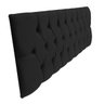 Cabeceira Painel Casal Queen Paris Capitone 1,60m Couro Ecológico Preto - 3