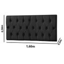Ver imagem 4 de Cabeceira Painel Casal Queen Paris Capitone 1,60m Couro Ecológico Preto