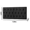 Cabeceira Painel Casal Queen Paris Capitone 1,60m Couro Ecológico Preto - 4