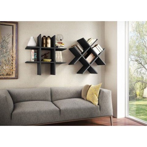 Nicho Hashtag Nb 9 60x25x60 Nicho em Mdp de 15 Mm, Pintura Uv - Preto