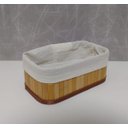 Ver imagem 2 de Cesto Retangular Aramado Em Bambu com Forro Algodão Médio