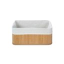 Ver imagem 1 de Cesto Retangular Aramado Em Bambu com Forro Algodão Médio