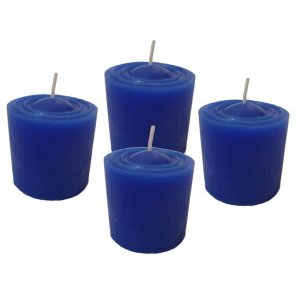 Kit 4 Velas Perfumadas Com Aroma de Alecrim - Cor Azul
