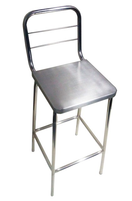 Cadeira alta com encosto em aço inox - 2