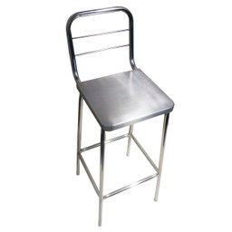Cadeira alta com encosto em aço inox - 2