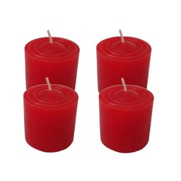 Kit 4 Velas Perfumadas Com Aroma De Pitanga - Cor Vermelha - 1