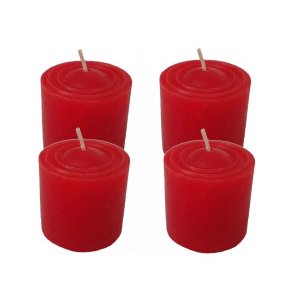 Kit 4 Velas Perfumadas Com Aroma De Pitanga - Cor Vermelha