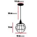Ver imagem 2 de 2 Pendentes Aramado Globo Luminária Lustre Luxo Teto Retrô Vintage Dourado Agp Ilumini Industrial